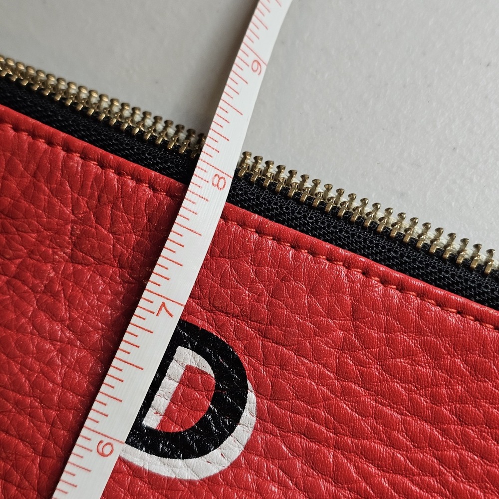 Rebecca Minkoff Monogram "D" Jody Pouch Red Leather Size Medium - Picture 10 of 11